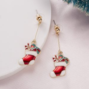 Christmas Cartoon Angel Earrings Bells Five-pointed Stars Star Stud Earrings