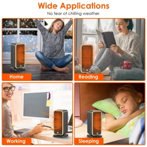 1Pc 500W Portable Electric Heater PTC Ceramic Heating Space Heater Overheating Tip Over Protection 3S Heating Space For 322 Sq FT Home Office Use